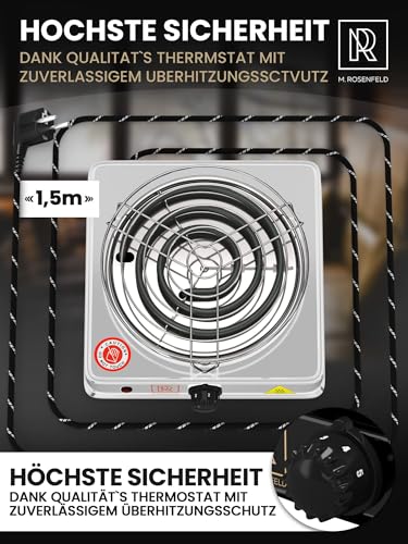 Elektrischer Shisha Kohleanzünder Black Heat 1000W + Edelstahl Kohle Gitter & Shisha Zange Kohlegrill Shisha 150cm Kabel