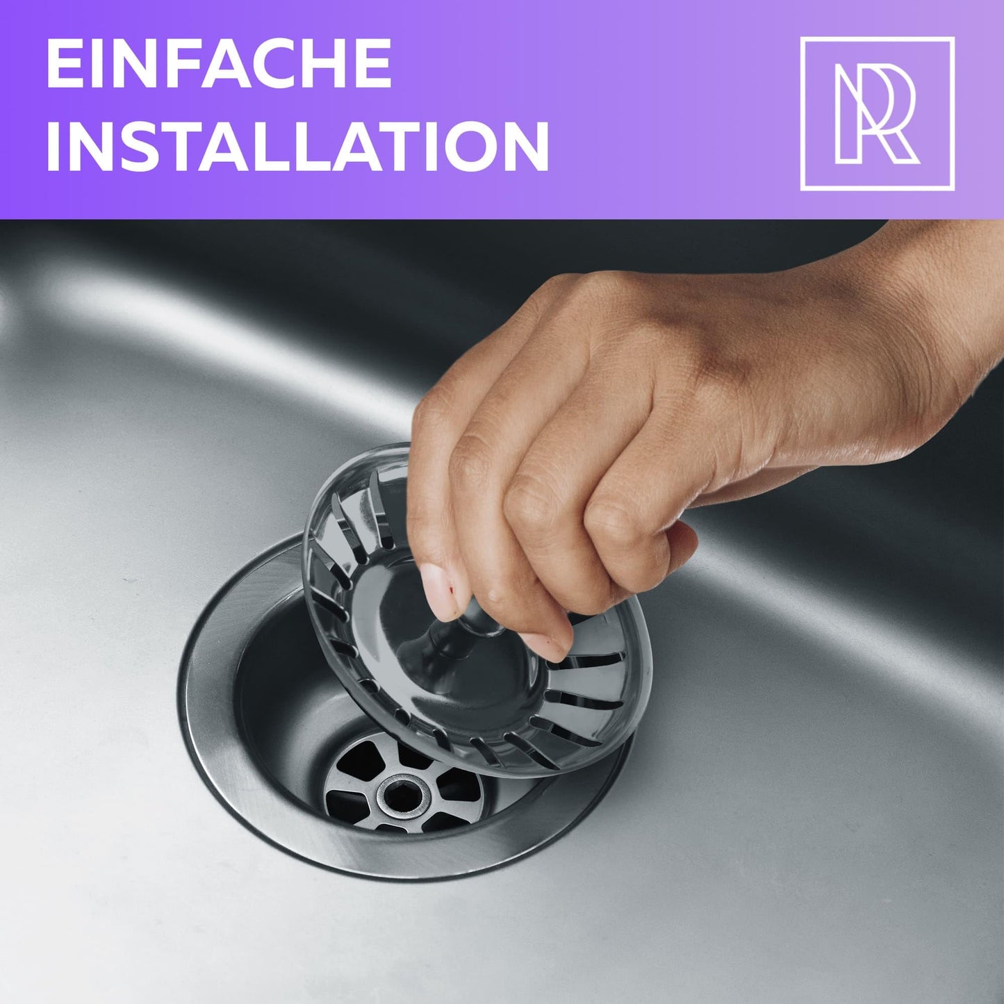 M. ROSENFELD HOME Universal Küchenspüle Stöpsel - 80mm Waschbeckenstöpsel Abflussstopfen - Sieb Stöpsel Abfluss Küche Spüle Abflussstopfen Küchenspüle