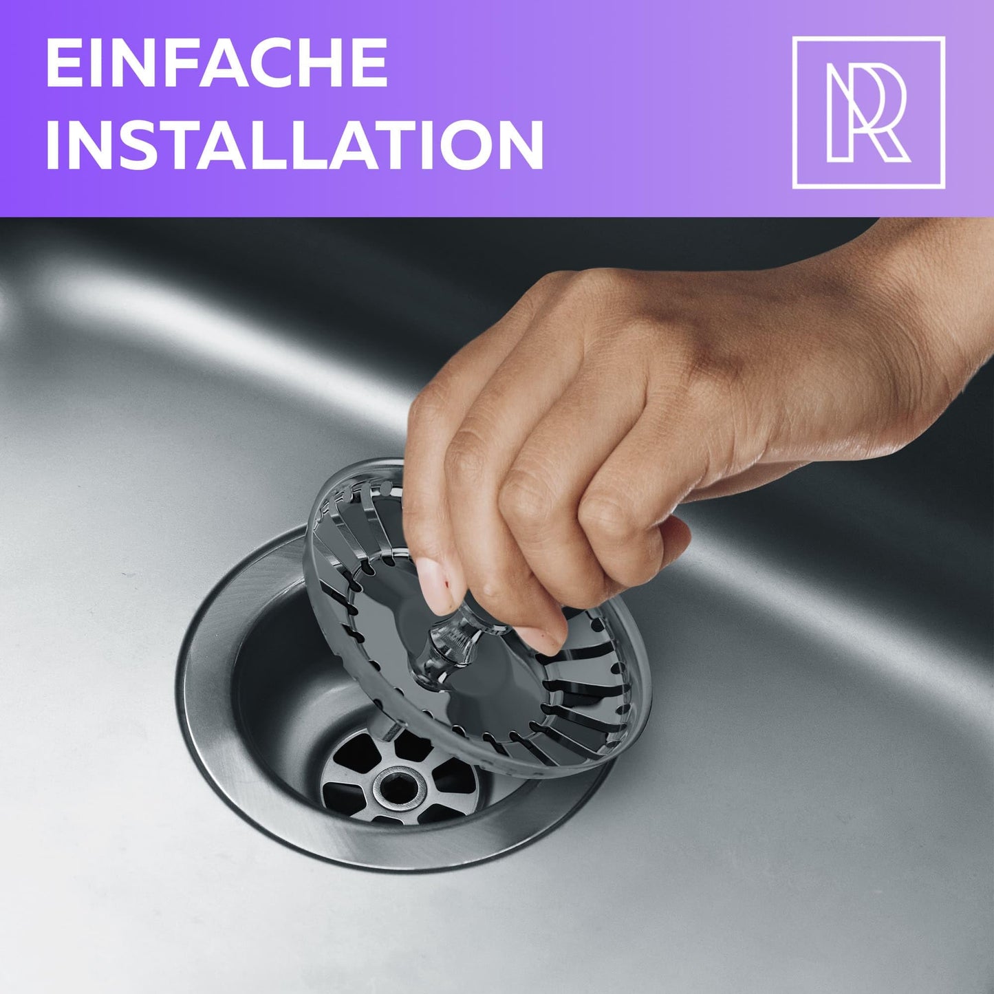 M. ROSENFELD HOME Universal Küchenspüle Stöpsel - 83mm Waschbeckenstöpsel Abflussstopfen - Sieb Stöpsel Abfluss Küche Spüle Abflussstopfen Küchenspüle