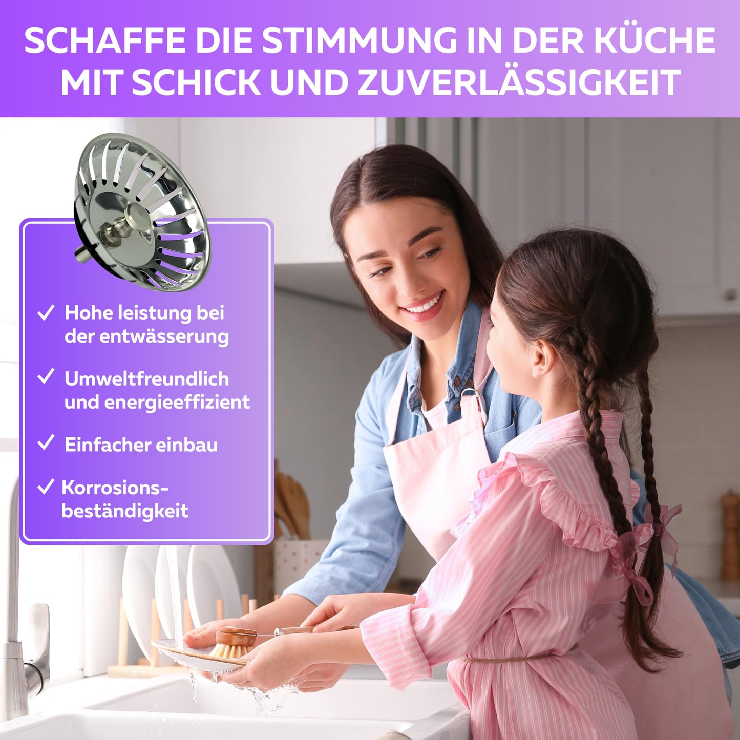 M. ROSENFELD HOME Universal Küchenspüle Stöpsel