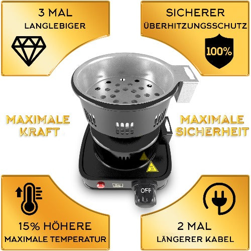 Shisha-Kohleanzünder-Elektrisch-450W-FIRE-TOWER-M.ROSENFELD