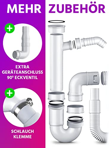 M.ROSENFELD-Flexibler-Siphon-Küchenspüle-Mit-Überlauf-Geräteschluss-Dicht-Ablaufgarnitur-Spüle-Für-Küchenspüle-Küche