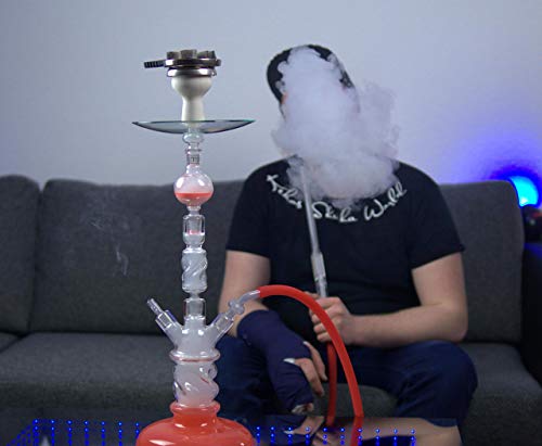 Shisha-Kopf-mit-Kaminaufsatz-weißer-Shisha-Tonkopf-mit-innovativem-Kopfaufsatz-Tabaksieb