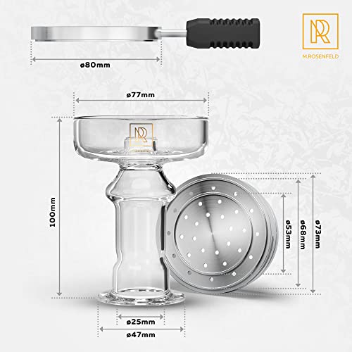 Glaskopf Shisha Set Phunnel Kopf mit Smokebox einzigartiger Multi-Ring-Boden
