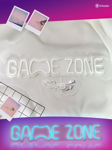 tricase GAME ZONE Lichtzeichen Warmes weißes LED-Licht Werbung Wanddekoration Hochzeit Leuchtreklame USB Acrylbuchstaben GAME ZONE Lichtzeichen