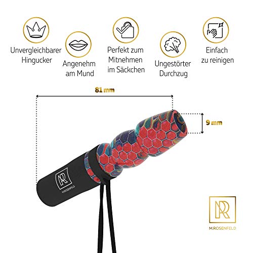 M.ROSENFELD-Shisha-Hygienisch-Wiederverwendbar-Handarbeit-aus-seltenem-Waben-Harz-persönliches-Hygiene-Mundstück
