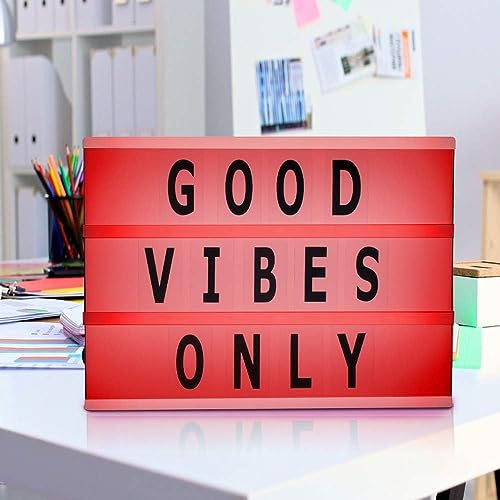 Lightbox Rot A4 mit 312 Buchstaben & Emoji & 3 Marker