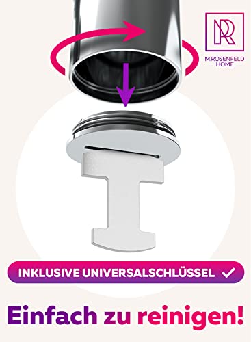 M.ROSENFELD-Siphon-Waschbecken-Ablaufgarnitur-Ventil-mit-Strahlregler-Wassersparer für Wasserhahn-Aufsatz-Geruchsverschluss