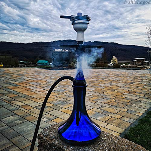 Shisha-Kopf-mit-Kaminaufsatz-weißer-Shisha-Tonkopf-mit-innovativem-Kopfaufsatz-Tabaksieb