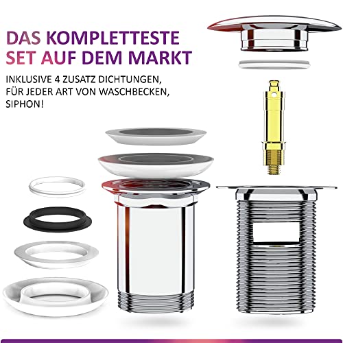 Ablaufgarnitur Waschbecken POP UP mit Überlauf -parent