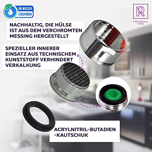 Aerator M24 water saver for faucet with strainer