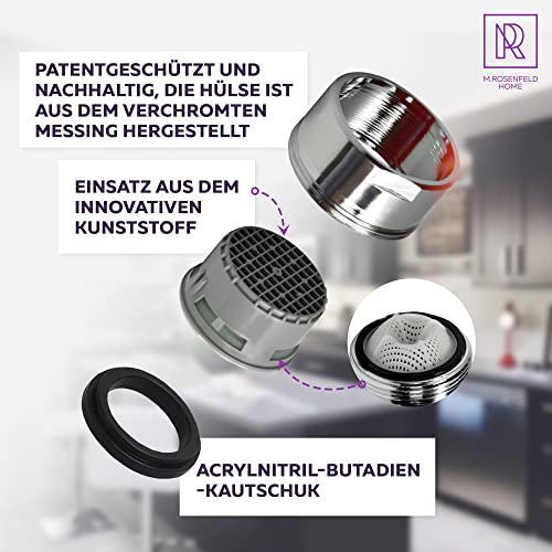 Aerator M24 water saver for faucet with strainer