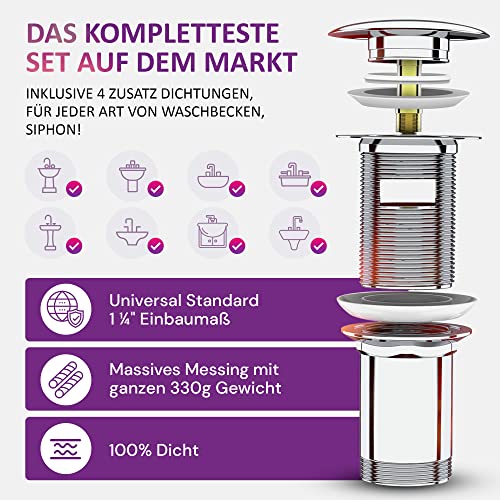 Ablaufgarnitur Waschbecken POP UP mit รberlauf -parent