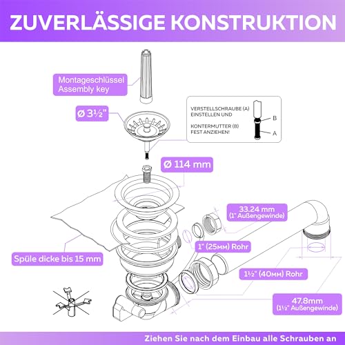 Siebkorb Excenterventil mit Drehexcenter per Bowdenzug - Siebkorbventil 114 mm mit Seil-Drehbetätigung