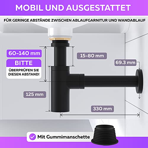 Design Siphon für Waschbecken Waschtisch