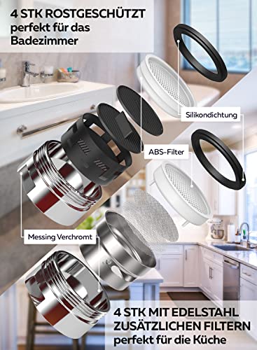 Aerator M24 water saver for faucet with strainer