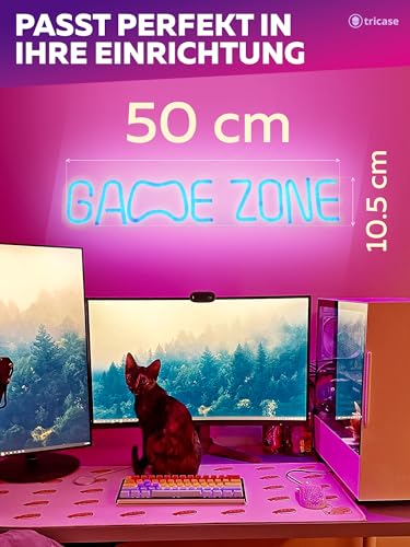 tricase GAME ZONE Lichtzeichen Warmes weißes LED-Licht Werbung Wanddekoration Hochzeit Leuchtreklame USB Acrylbuchstaben GAME ZONE Lichtzeichen