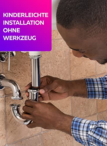 Siphon Waschbecken aus Chrom