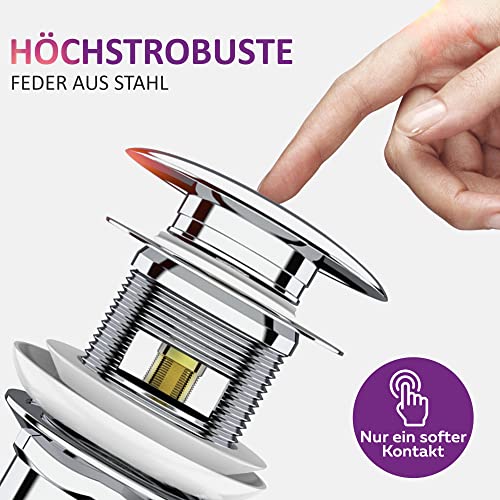 Ablaufgarnitur Waschbecken POP UP mit Überlauf -parent