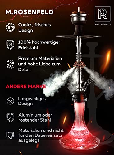 Shisha aus Stahl Set Wolf One Led