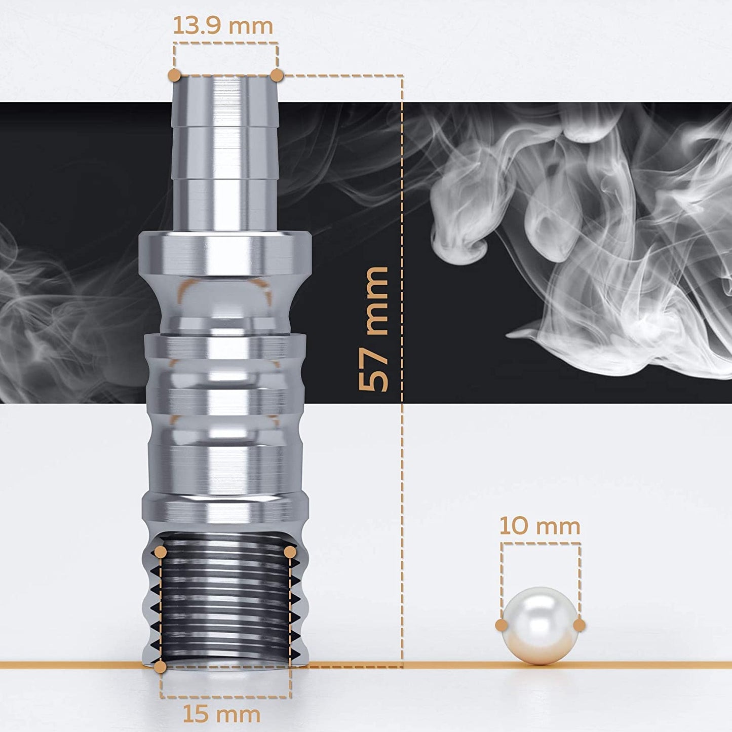 M.ROSENFELD-Shisha-Schlauchadapter-Aluminium