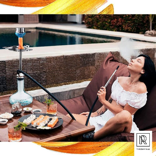 M.ROSENFELD Phunnel Head with Smokebox Set - Premium Shisha Head Phunnel M with Glaze for Ideal Shisha Tobacco & Shisha Stones Flavour - Shisha Accessories Clay Head HMD (Turquoise Blue)