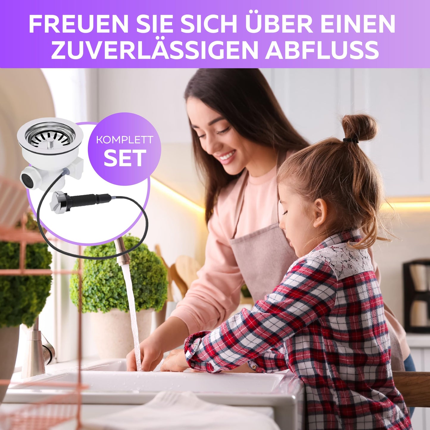 Küche Ablaufgarnitur Spüle Siebkorbventil 70mm