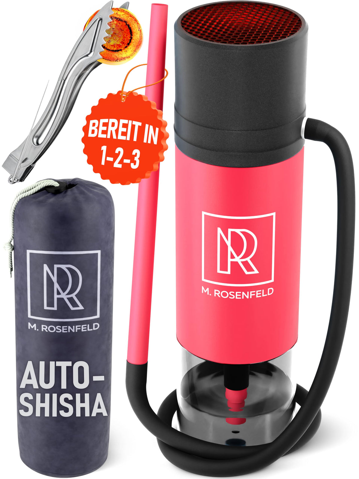 M. ROSENFELD Car Hookah – Kompaktes Reise-Set – Rosa