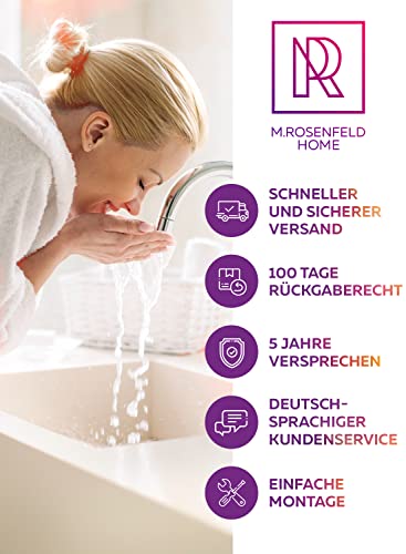 M.ROSENFELD-Siphon-Waschbecken-Ablaufgarnitur-Ventil-mit-Strahlregler-Wassersparer für Wasserhahn-Aufsatz-Geruchsverschluss