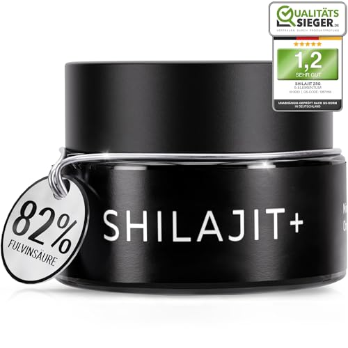 Shilajit Original Himalaya 25g – 82% Fulvinsäure Mumijo Shilajit Hochdosiert I 60 Tage Sonnen-Trocknung I Traditionelle Handernte Inkl.