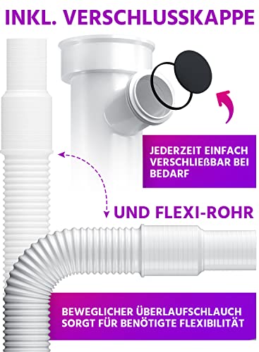 M.ROSENFELD-Flexibler-Siphon-Küchenspüle-Mit-Überlauf-Geräteschluss-Dicht-Ablaufgarnitur-Spüle-Für-Küchenspüle-Küche