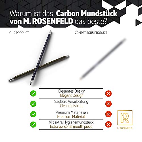 M.ROSENFELD-Shisha-Carbon-Mundstück-40cm-Mit-Edelstahl-Lippenstück-GRATIS-Silikon-Hygienemundstück