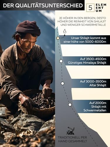 Shilajit Original Himalaya 25g – 82% Fulvinsäure Mumijo Shilajit Hochdosiert I 60 Tage Sonnen-Trocknung