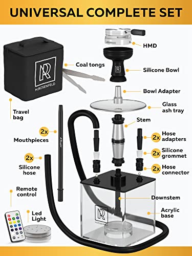 Shisha Set Complete 2 Hoses & LED Lighting - Shisha To Go With Bag And – M.  ROSENFELD