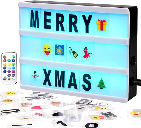 Lightbox Blau A4 mit 312 Buchstaben & Emoji & 3 Marker