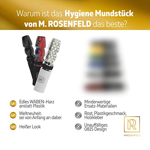 M.ROSENFELD-Shisha-Hygienisch-Wiederverwendbar-Handarbeit-aus-seltenem-Waben-Harz-persönliches-Hygiene-Mundstück