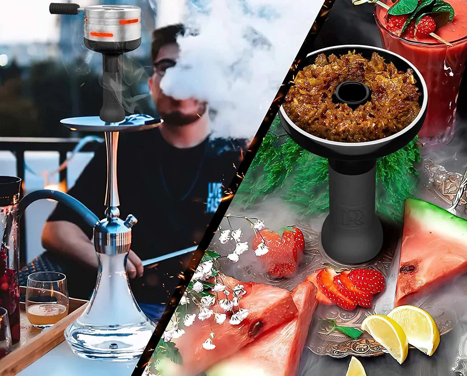 ROSENFELD Smokebox Shisha Kopf - Premium Phunnel Kopf Mit Smokebox (fasst 10g Shisha Tabak), Kaminaufsatz Shisha - Selbstdichtender