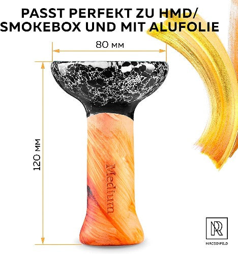 Tabakköpfe-Shisha-Kopf-Schwarz-M.ROSENFELD-Shisha-head-phunnel-for-true-connoisseurs-Shisha Head Phunnel Shisha Phunnel Head Shisha for Intensive Taste with Lots of Smoke - Shisha Accessories